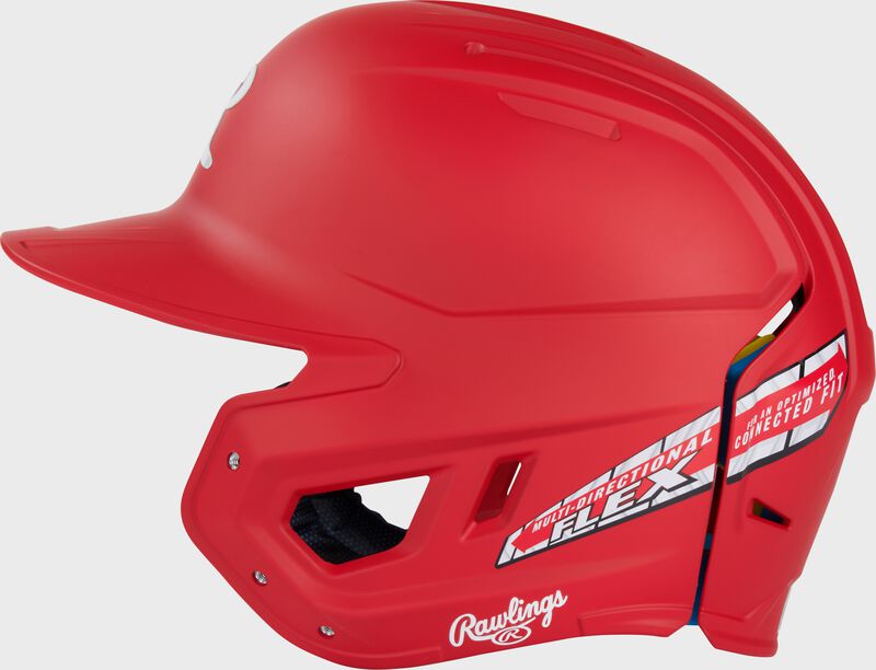 Rawlings Mach Fit Baseball Batting Helmet, Scarlet