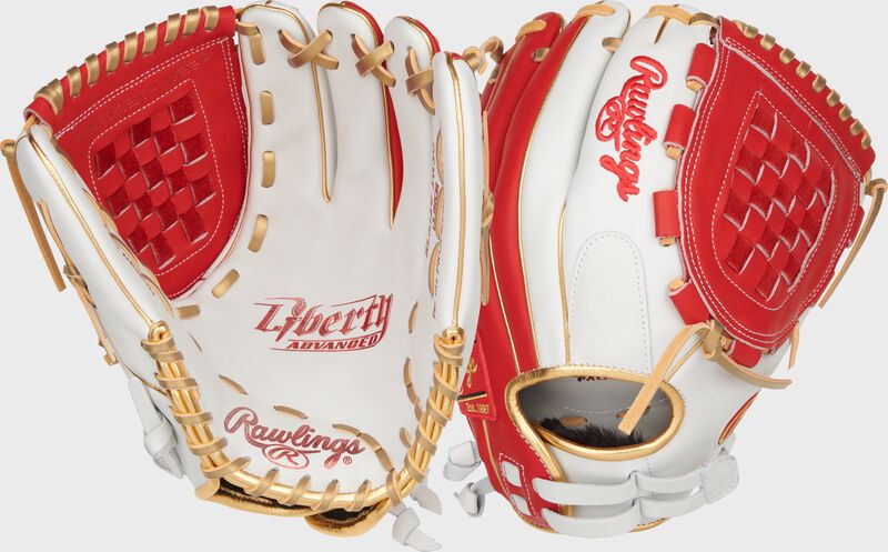 Liberty Advanced Color Series 12 in Fastpitch Glove, White/Scarlet, Right loading=