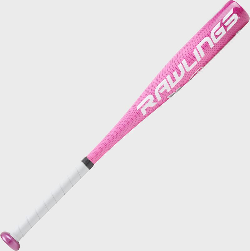 A pink Rawlings Brave -12 T-ball bat - SKU: TBBR12