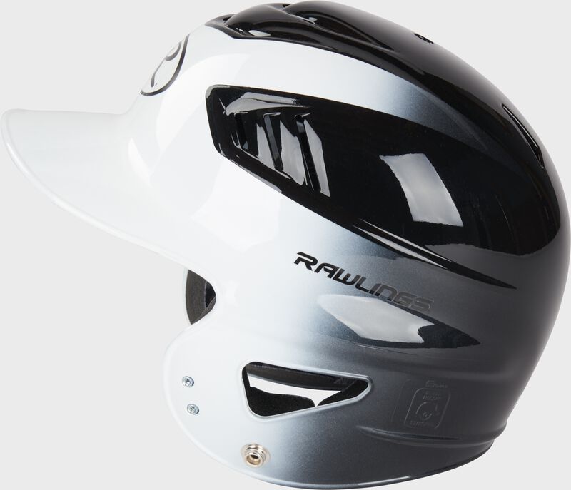 Left side of a black/white Coolflo youth helmet - SKU: RCFH loading=