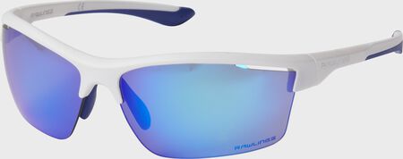 Adult White/Blue Half-Rim Blade Sunglasses
