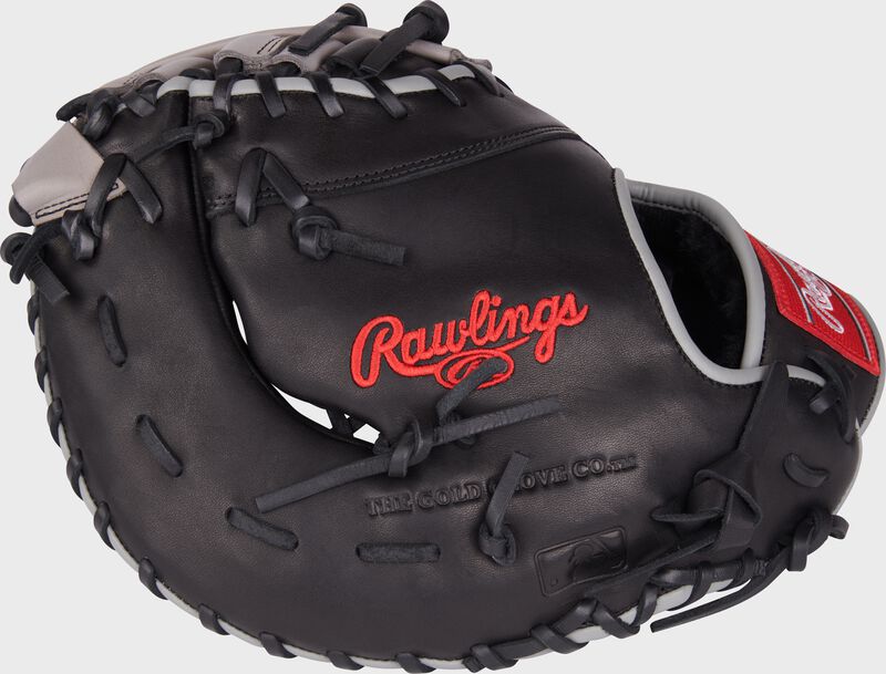 Black back of an Aaron Judge Foundation Series youth first base mitt - SKU: RSGRFDCT8-10B loading=