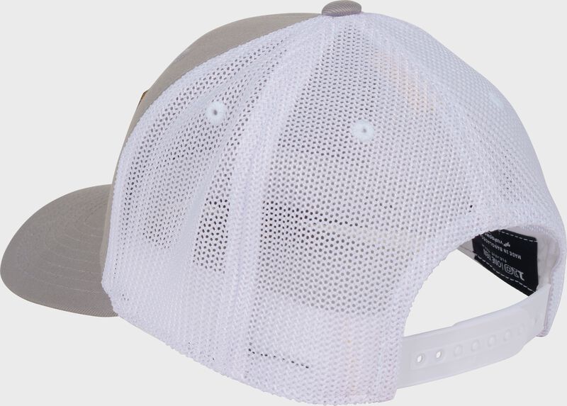 Rawlings Leather Patch Snapback Hat, Gray loading=