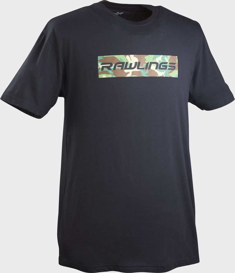 A black Rawlings camo short sleeve shirt - SKU: RSGCT-B loading=