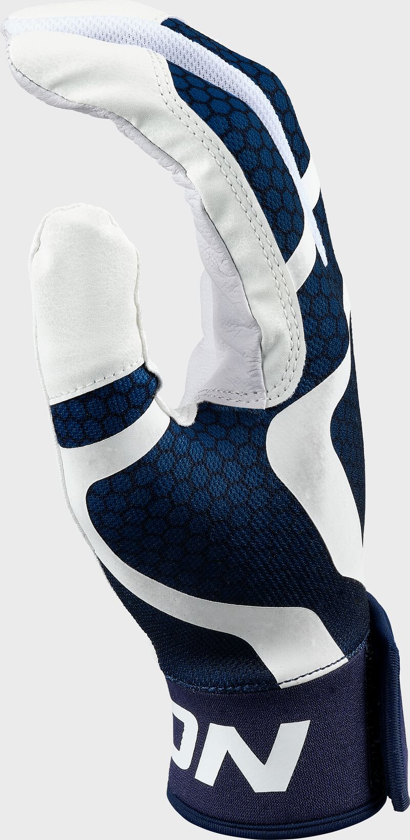 EASTON ADULT MAV GT BASEBALL BATTING GLOVES - WHITE/NAVY - LARGE