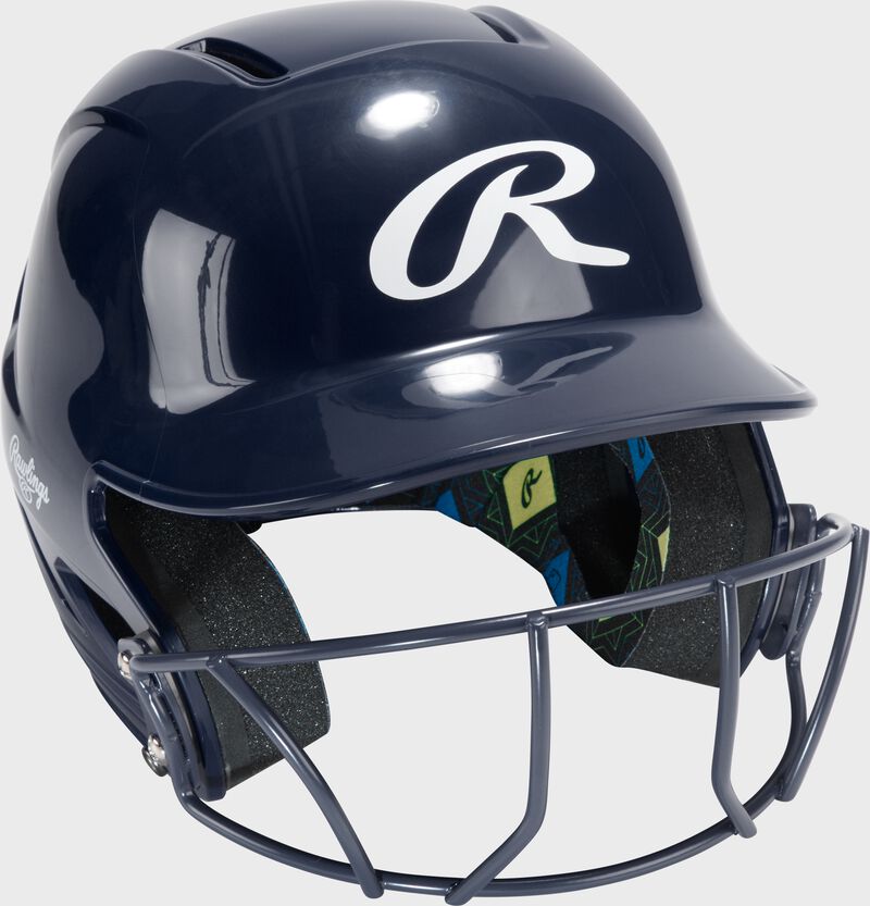 Rawlings CoolFlo Max Batting Helmet With Face Guard, Navy, M/L