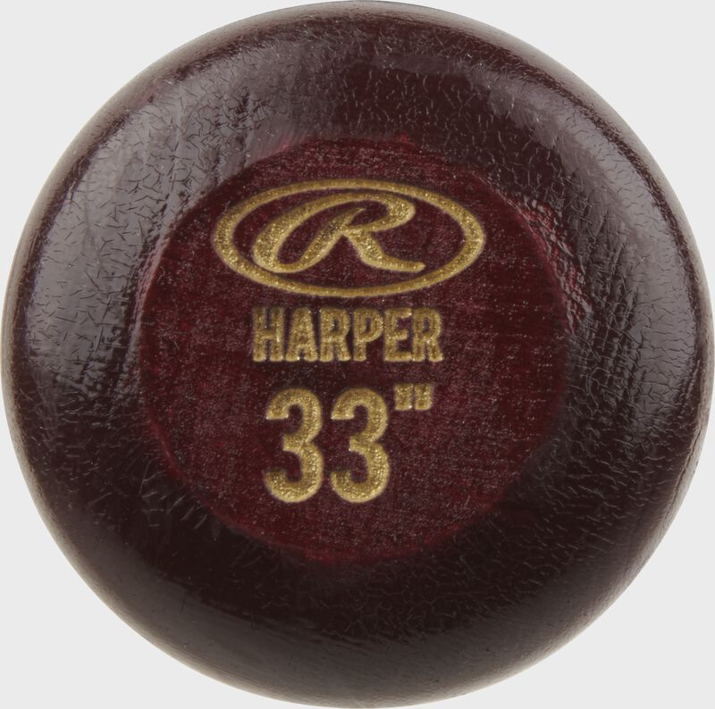 End cap view of a 2021 Bryce Harper Pro Label Wood bat - SKU: BH3PL loading=