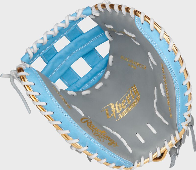 Liberty Advanced Color Series 34 in Catcher's Mitt, Gray/Columbia Blue, Right loading=