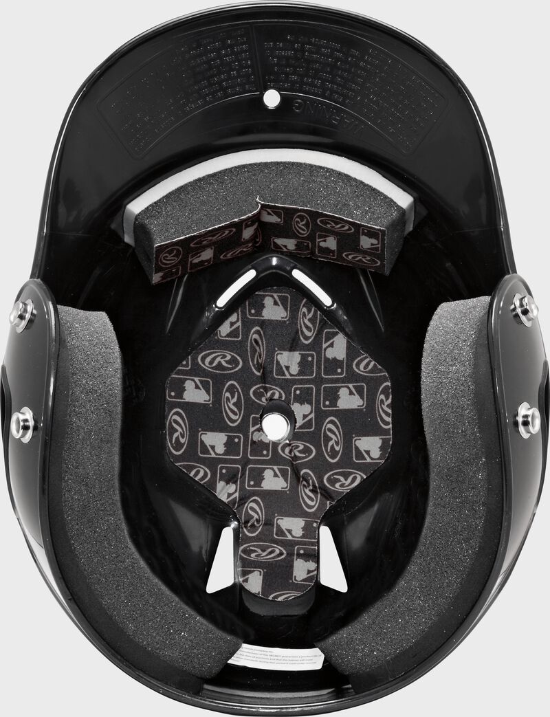 Inside view of a Black Coolflo Batting Helmet | SKU: RCFH-B