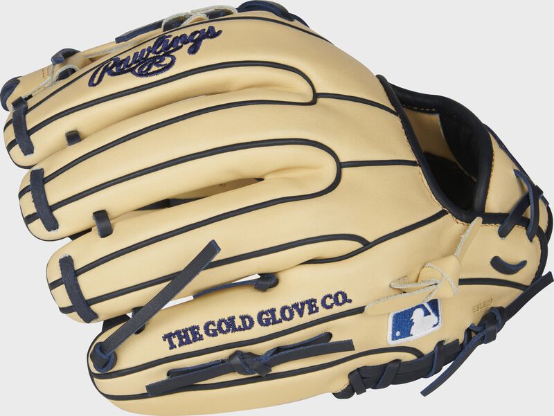 Camel back of a Rawlings HOH R2G 11.5-Inch ContoUR fit infield glove with the MLB logo on the pinky - SKU: PROR234U-2C