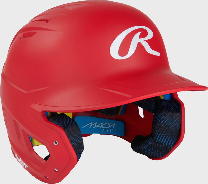 Rawlings Mach Fit Baseball Batting Helmet, Scarlet