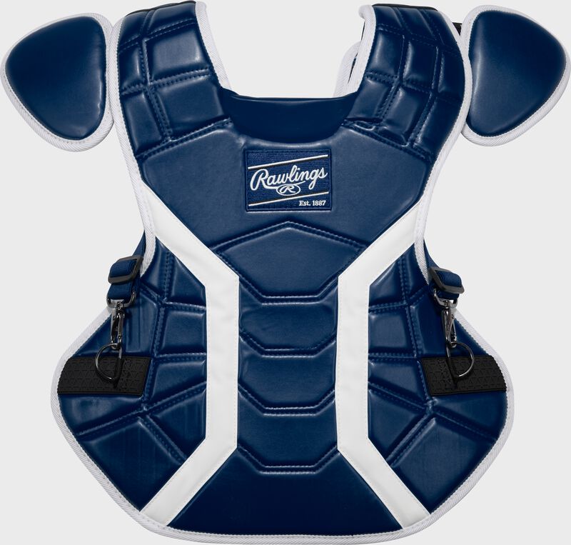A navy Mach Pro Series chest protector