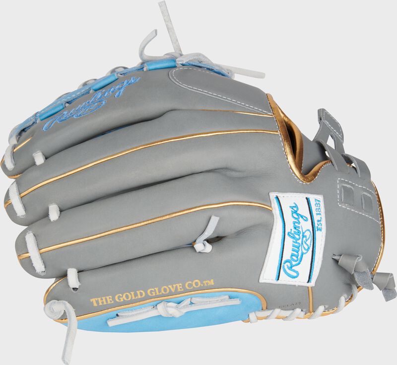 Liberty Advanced Color Series 12.5 in Fastpitch Glove, Gray/Columbia Blue, Left loading=