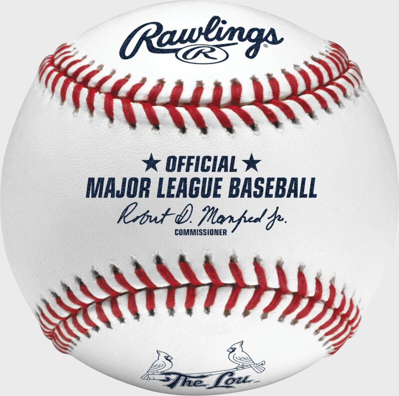 A white MLB 2024 St. Louis Cardinals City Connect baseball loading=