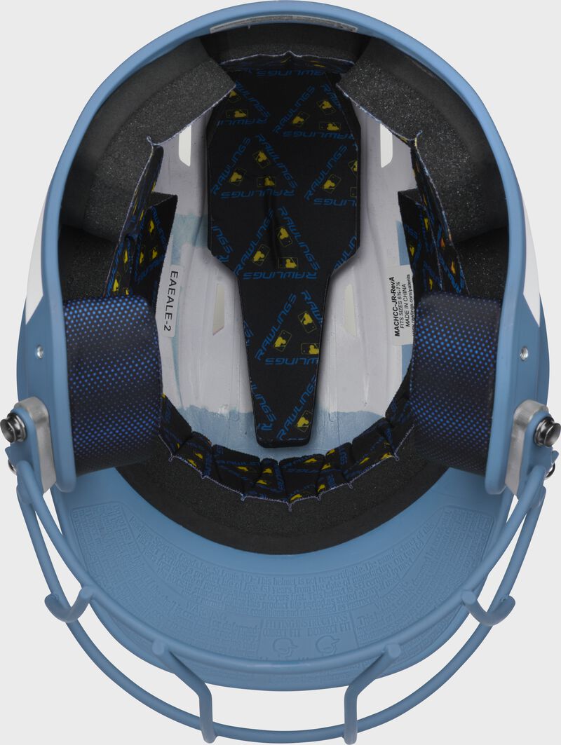 Inside view of Rawlings Mach Ice Softball Batting Helmet - SKU: MSB13 loading=