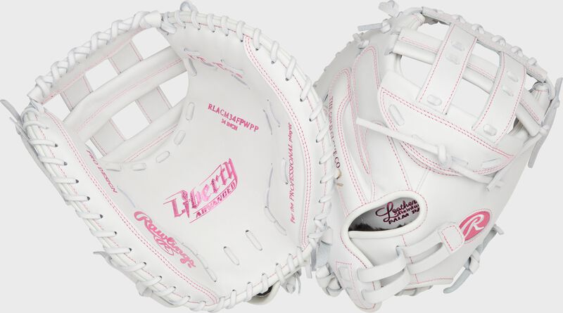 Liberty Advanced Color Series 34 in Catcher's Mitt, White/Pink, Right loading=
