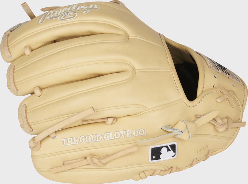 Camel back of a Rawlings Heart of the Hide 11.25-Inch infield glove - SKU: PRO312-2C