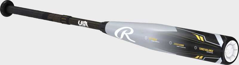 White end cap on the barrel/end cap view of a Rawlings Icon USA bat - SKU: RUS3I10