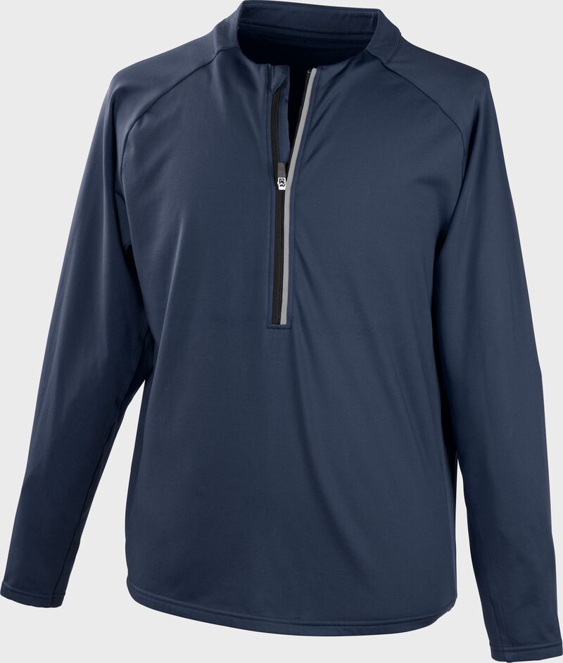 Front of a navy Rawlings ColorSync half-zip fleece pullover - SKU: CSTECH-N