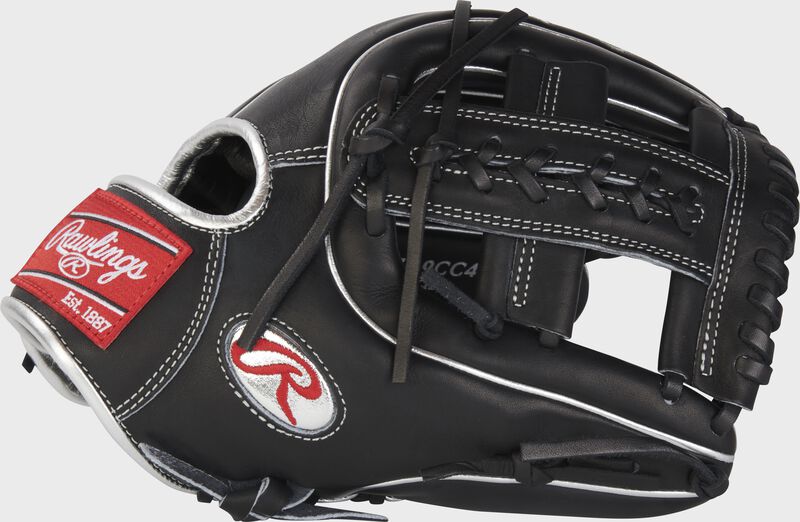 Thumb of a black Gameday 57 Carlos Correa Heart of the Hide glove with a platinum Oval-R - SKU: PRO315-19CC4 loading=