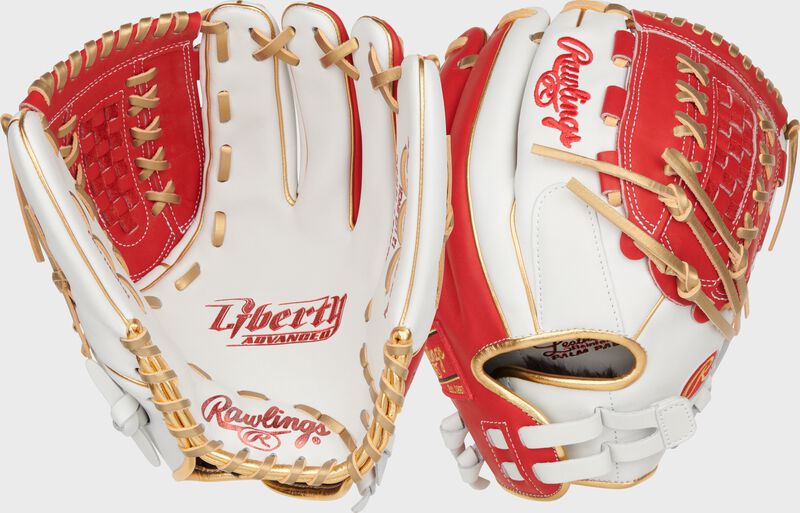 Liberty Advanced Color Series 12.5 in Fastpitch Glove, White/Scarlet, Right loading=