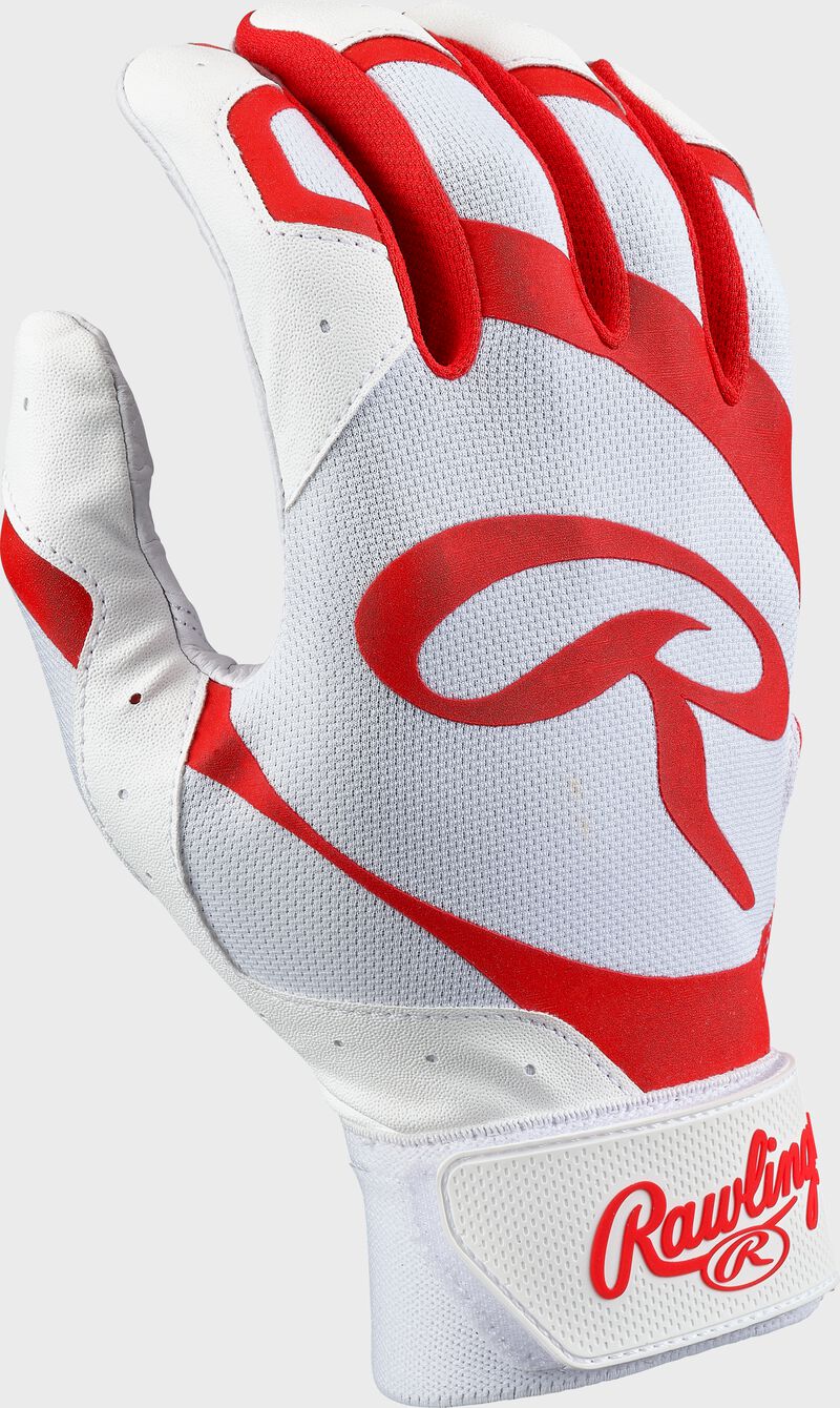 Back of a white/scarlet 5150 II batting glove - SKU: 5150IIBG-WHSC loading=