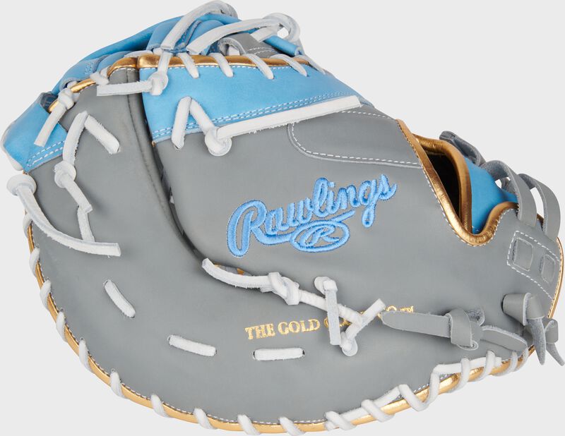Liberty Advanced Color Series 13 in 1st Base Mitt, Gray/Columbia Blue, Left loading=