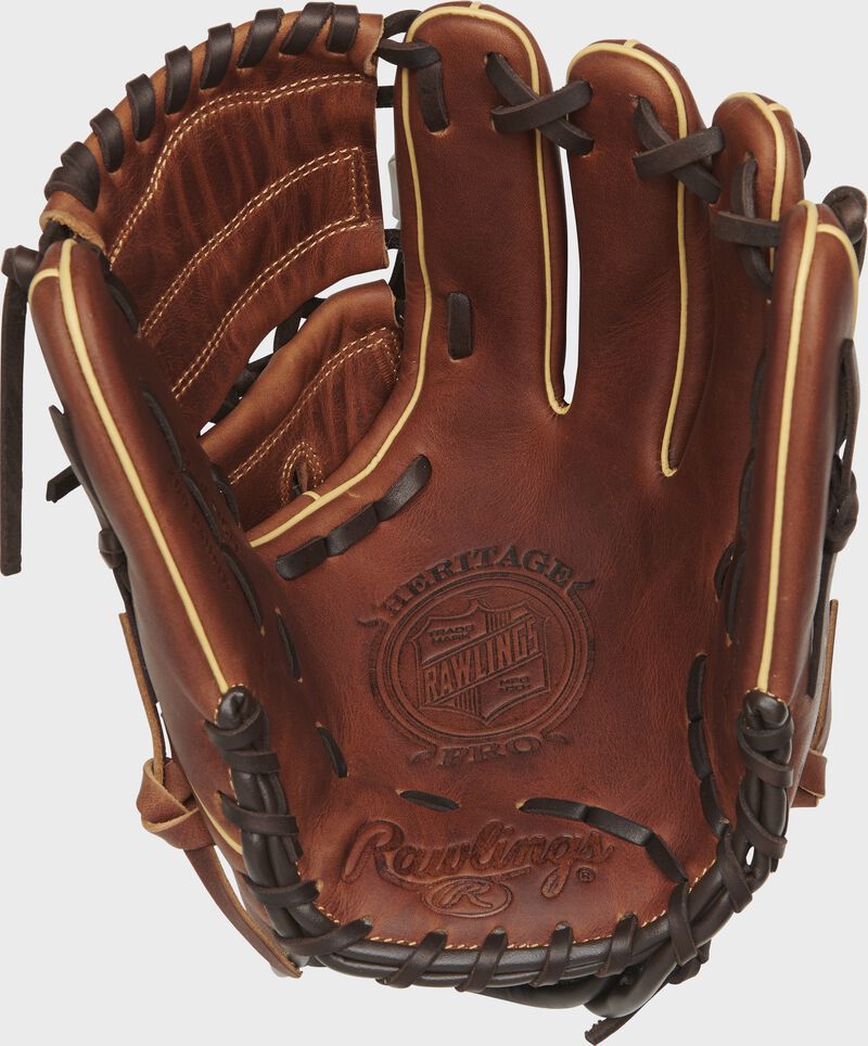 Chocolate palm of a Rawlings Heritage Pro baseball glove - SKU: HP206-9CCH loading=
