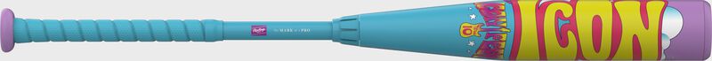 Rawlings Icon Fest Light Blue USSSA Baseball Bat, -10, 31 in